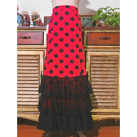 Flamenco Flamengo baile nueva falda estampada punto ondulado de una capa con volantes - details 7