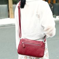 Bolso cruzado para mujeres Correa ajustable, cierre de cremallera, múltiples compartimentos, bolso casual suave Ideal para trabajo, viajes, uso diario En khaki, rojo profundo, blanco, rojo, vino, negro Bolso de mano elegante de poliéster - details 0