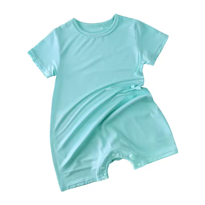 Conjunto de Bebé de Verano Delgado de Modal Mangas Cortas Color Sólido Onesie de Recién Nacido - 1