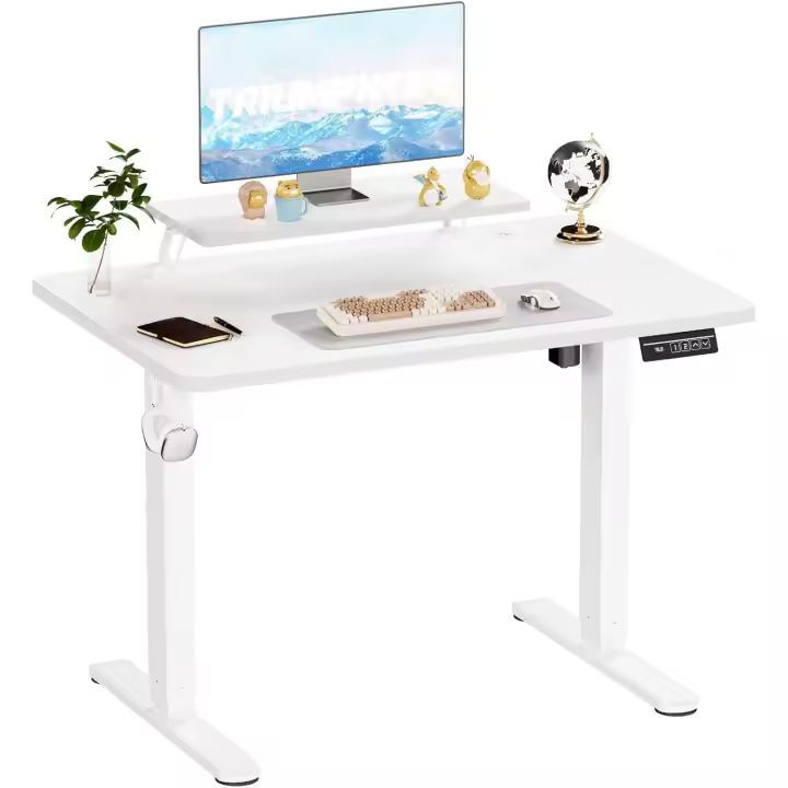 Soporte para Monitor, Escritorio Regulable en Altura con 2 Alturas de Memoria, Mesas de Ordenador, - 1