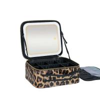 Bolsa con espejo y luces Estuche de maquillaje LED regulable en 3 colores, organizador de cosméticos Accesorios Estuche de tren de maquillaje LEOPARD - details 4