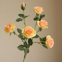Rosa hidratante Artificial grande, 6 cabezales, simulación de tacto Real, ramas de flores rosas, flor falsa realista hecha a mano - details 6
