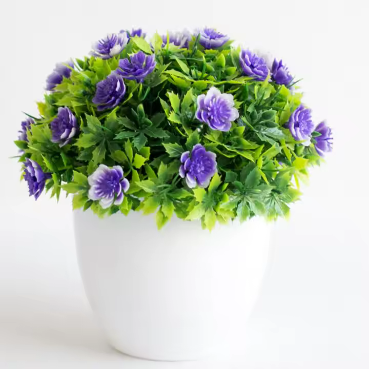 Nuevas flores artificiales decorativas en maceta, simulación de plantas artificiales rosas, flores falsas de plástico, bonsái, decoración del hogar - 1