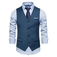 Chaleco de traje azul, chaqueta chalecos sin mangas de negocios para hombre, talla asiática S-6XL, chaleco para fiesta de boda, rojo, morado, negro y gris - details 4