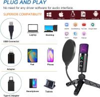 Mini micrófono de condensador USB para grabación de Podcast, juegos, PC, Streaming, portátil, Compatible con iPhone, Youtube, PS4, PS5, Tiktok - details 0