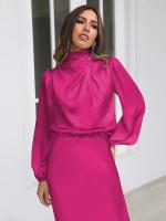 Primavera Verano nuevo vestido de manga larga de satén de gama alta vestido de noche elegante para mujer ropa de fiesta vestidos de celebridades - details 42