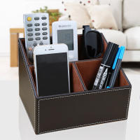 Soporte de lápiz grande de cuero multifuncional papelería de escritorio de oficina caja de almacenamiento control remoto bloque de almacenamiento de cortex caja de almacenamiento creativa - details 1