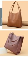 Bolso de hombro de lujo para mujer, bandolera sencilla de Color puro, bolso de compras de gran capacidad - details 7