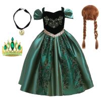 Disfraz de princesa Anna verde para niñas pequeñas, disfraz de Halloween, vestido elegante para fiesta de cumpleaños, vestido de carnaval - details 27