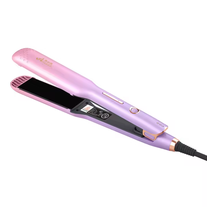 Plancha de pelo Ubeator, plancha de pelo 2 en 1 de calentamiento instantáneo de doble voltaje de titanio, rizador de pelo - 1