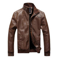 Chaqueta de cuero para hombre, chaqueta delgada de estilo Punk, los mejores regalos para el padre - details 0
