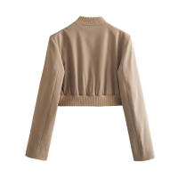 BUNO-novedad de verano, producto, moda para mujer, Chaqueta corta de manga larga con cuello levantado Simple, abrigo, pantalones sueltos, conjunto informal - details 10