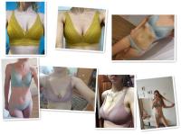 Nueva ropa interior de 4 colores para mujer, Bralette ultrafino sin aros francés, copa triangular de encaje Sexy, conjunto de sujetador de realce, sujetador y bragas de algodón - details 7