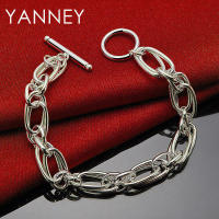 Pulsera trenzada de plata para hombres y mujeres, pulsera fina de 8 pulgadas, joyería de moda - details 3