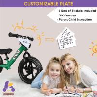 años, Edad 18 Meses a 5 años, Bicicleta de Empuje de 12 Pulgadas con Placa Individual (3 juegos de pegatinas incluidas), Bicicleta de regalo para 2-3 niños y niñas - details 2