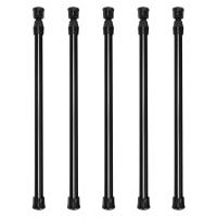 Paquete de barras de armario de tensión, varilla de cortina de resorte para proyectos de bricolaje, ancho extensible, 11,81 a 20 pulgadas (negro), 5 paquetes - details 0