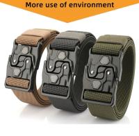 Nuevo estilo Cinturón informal de punto para hombre Diseño innovador de desmontaje rápido, cinturón táctico con hebilla de aleación, estilo informal para exteriores, desplazamientos, informal - details 1