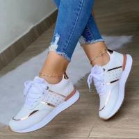 Zapatillas deportivas vulcanizadas con plataforma para mujer, zapatos informales de cuero con retales, para correr al aire libre - details 5
