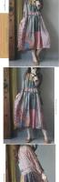 Elegante Vestido de Ramie Retro Verano 2025 Falda Larga A-line con Estilo Étnico Adelgazante para Mujeres - details 1