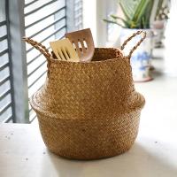 Cestas de almacenamiento Naturales de algas marinas, maceta de flores de estilo nórdico, cesta de plantas, bolsa de cultivo tejida de paja, maceta colgante, decoración del hogar - details 12