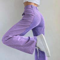Pantalones de corte casual con plumas rectas de color liso para mujer, e, otoño e invierno, nuevo - details 12