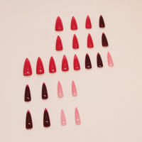 Uñas postizas largas con pegamento, fácil de pegar, encantadoras uñas postizas para manicura DIY en casa - details 1