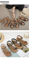 Sandalias planas étnicas de gran tamaño para mujer estilo diamantes de imitación de verano - details 0
