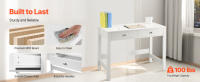 SucceBuy Escritorio compacto con cajones de almacenamiento, mesa de estudio para niños para dormitorio, diseño minimalista para dibujar, leer, escribir - details 1