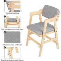 Silla alta escalable de madera natural Ajustable a 3 alturas Resistente hasta 50kg - details 2