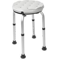 Taburete Ducha Redondo con Cojín Impermeable, Silla Regulable, Banqueta Tacos Antideslizantes, Sin Herramientas - Fabricado en España - details 0