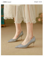 Zapatos de novia de mujer, nuevos tacones altos nupciales chinos de alta gama, no se cansan de tostar cristal, solo zapatos. - details 11