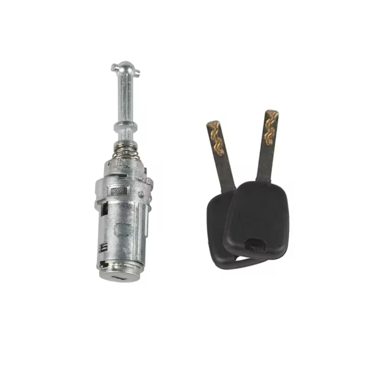 Cerradura de cilindro de puerta delantera izquierda de coche con Kit de llave para Citroen C2 C3 2002-2010 accesorios 9170T9 9170.T9 - 1