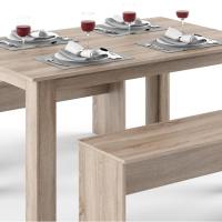 Mesa de comedor Sentio, antracita/roble dorado, 90 x 140 cm con 2 bancos - details 13