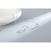 Pulsera de corazón de diamante completo de plata S para mujer, estilo coreano Ins, nicho Simple, joyería de personalidad Bestie de alta gama - details 8