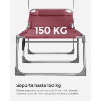 Silla de Sentado al Aire Libre Ajustable Plegable, 193 x 53 x 29 cm, Capacidad de 150 kg, con Parasol, reposacabezas, Respaldo - details 14