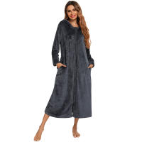 Bata holgada de lana para mujer, ropa de casa cálida - details 27