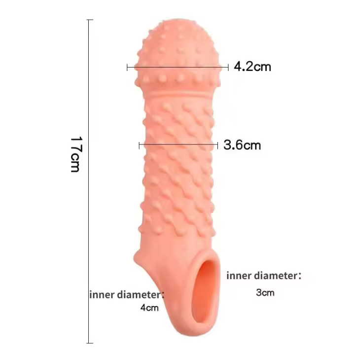 Funda extensora de condón reutilizable Leten para placer sexual, dura, rugosa y grande para hombres, retrasa la eyaculación - 1
