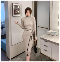 Elegante Vestido de Punto con Cordones Moda de Oficina para Mujeres en Otoño-Invierno - details 8
