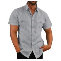 Blusa de algodón con bolsillo para hombre, camiseta informal de manga corta con cuello Henley, color negro, blanco, azul y gris, talla grande 5xl, 4xl, 3XL, 2XL - details 1