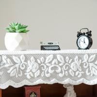 Mantel de Mesa de Encaje Blanco Retro Cubierta de Comedor Nórdica Vintage para Bodas y Fiestas - details 8