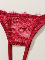 Conjunto de lencería erótica de encaje floral, sujetador de busto abierto y tanga de entrepierna abierta, ropa sexy para mujer - details 27