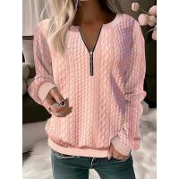 Camisetas con cuello en v para mujer, jerséis informales de manga larga, camiseta para mujer de otoño - details 4