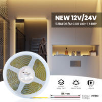 Cinta LED COB DC12 24V de Alta Densidad para Iluminación Lineal 528Leds/m XUNATA Tinta de Decoración de Habitación Natural Blanca Cálida - details 10