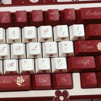 Coast 139Keys Cherry Pbt Vintage Bury Black Rose For nical Keyboards French Romantic Style Keycaps - details 2