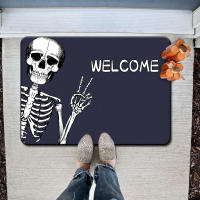 Felpudo de Halloween,alfombrillas antideslizantes de entrada, resistentes al desgaste y a la suciedad,Decoración temática de calav - details 1