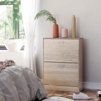 Armario con 3 puertas abatibles, zapatero de madera de 3 pisos, para entrada estrecha, pasillo, sala de estar, 60 x 24 x 120 cm, marrón rústico LBC030X01 - details 12