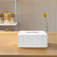Caja de pañuelos minimalista duradera, caja de pañuelos de plástico impermeable, contenedor de pañuelos blanco y negro a prueba de polvo para dormitorio - details 2