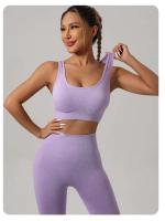 Conjunto de 2 uds de Yoga para mujer, sujetador con espalda hueca + pantalones cortos deportivos para levantamiento de cadera, conjunto de gimnasio sin costuras, ropa deportiva, chándal - details 12