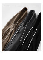 Sudadera con capucha para hombre, sudadera holgada de un solo hombro, color sólido - details 6