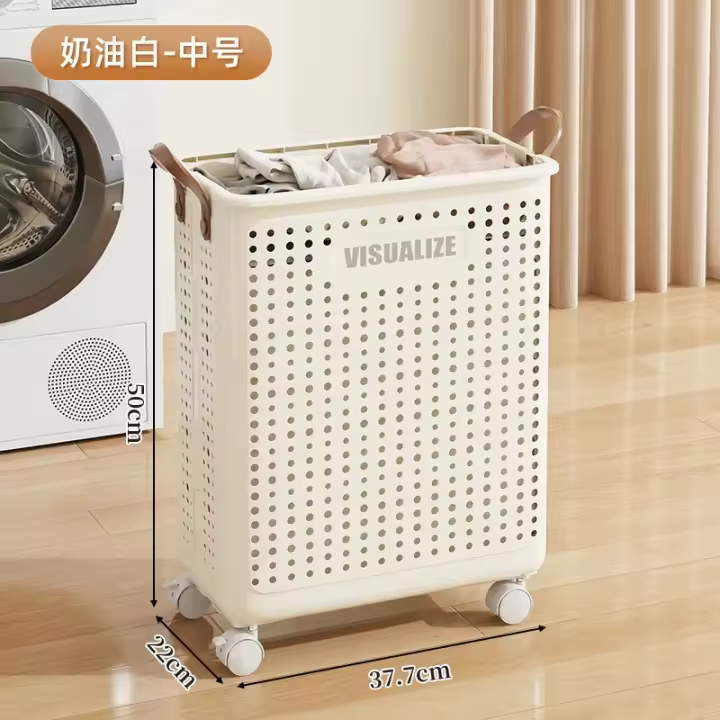 Cesto para la colada plegable con ruedas para lavar ropa - 1